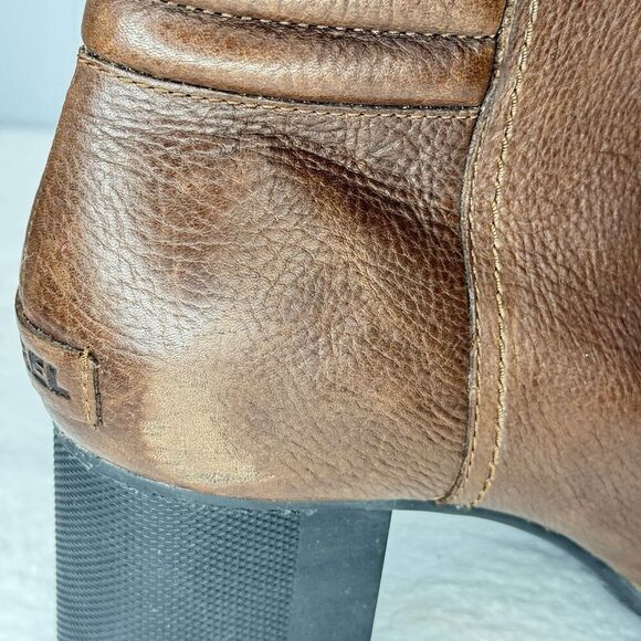 Sorel Sz 10 Womens Danica Boot Waterproof Brown Leather Block Heel Lug Bootie - Picture 5 of 14
